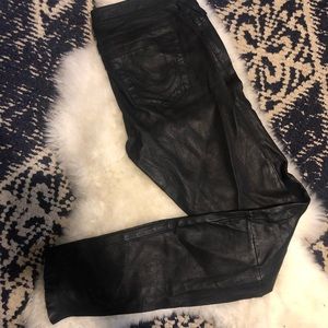 Lambskin true religion pants